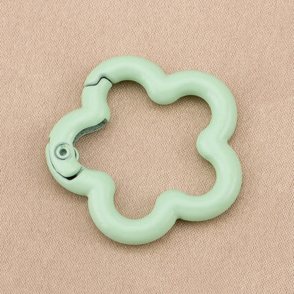 5/10pcs Colorful Flower-shaped Alloy Carabiner Rings Keychain Clip Spring Hook Hanging Buckle For DIY Jewelry Making Accessories