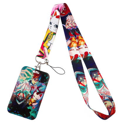 Cartoon Cat Monster ID Badge Holder Lanyards Anime Door Card Case Hanging Rope Neck Strap Keychain Business Card Gift
