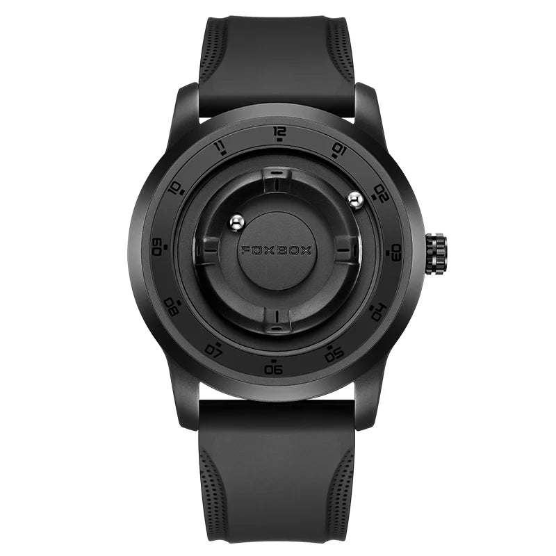 LIGE FOXBOX Fashion Man Magnetic Watch Unique Dial Business Stainless Casual Srolling Bead Waterproof Quartz Men's Watches Gifts
