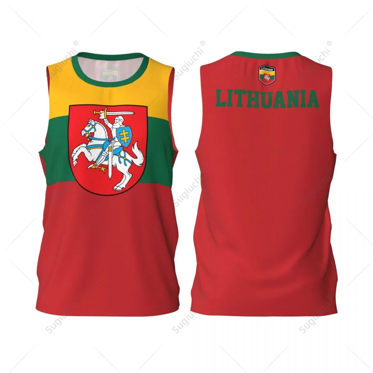 Men Basketball Sports Lithuania Flag Running Fitness Multifunction Jersey Sleeveless shirt Custom Name Nunber Exclusive