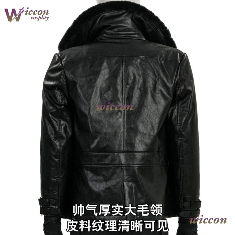 Kosplay Requiem Resident Cos Evil Leon·S·kennedy Cosplay Leon Cosplay Costume Pu Coat Full Set Party Uniform Hallowen Play Role