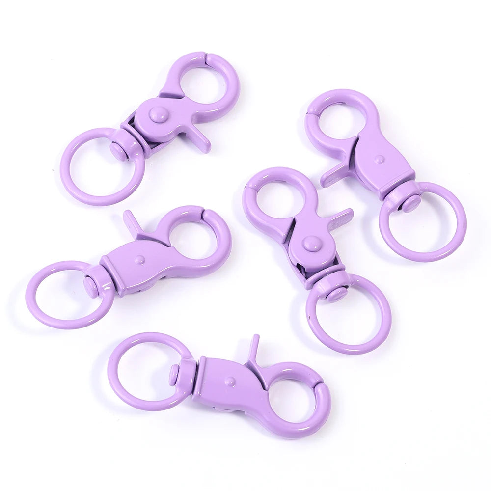 5Pcs/Lot Colorful Swivel Lobster Clasp Hooks Keychain Split Key Ring Connector for Bag Key Chain DIY Jewelry Making Supplies