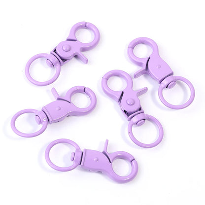 5Pcs/Lot Colorful Swivel Lobster Clasp Hooks Keychain Split Key Ring Connector for Bag Key Chain DIY Jewelry Making Supplies