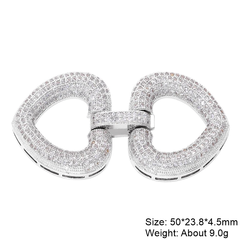 Juya DIY Copper 18K Gold Plated Pendant Connector Fastener Buttob Lock Clasps For Needlework Natural Stone Pearls Jewelry Making