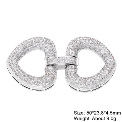 Juya DIY Copper 18K Gold Plated Pendant Connector Fastener Buttob Lock Clasps For Needlework Natural Stone Pearls Jewelry Making