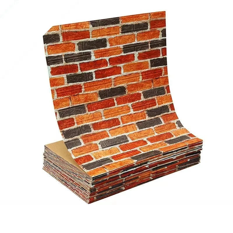 3D Self-Adhesive Wallpaper 70cm*1/5/10m Waterproof Brick Wall Stickers Living Room Bedroom Children's Room Home Decoration