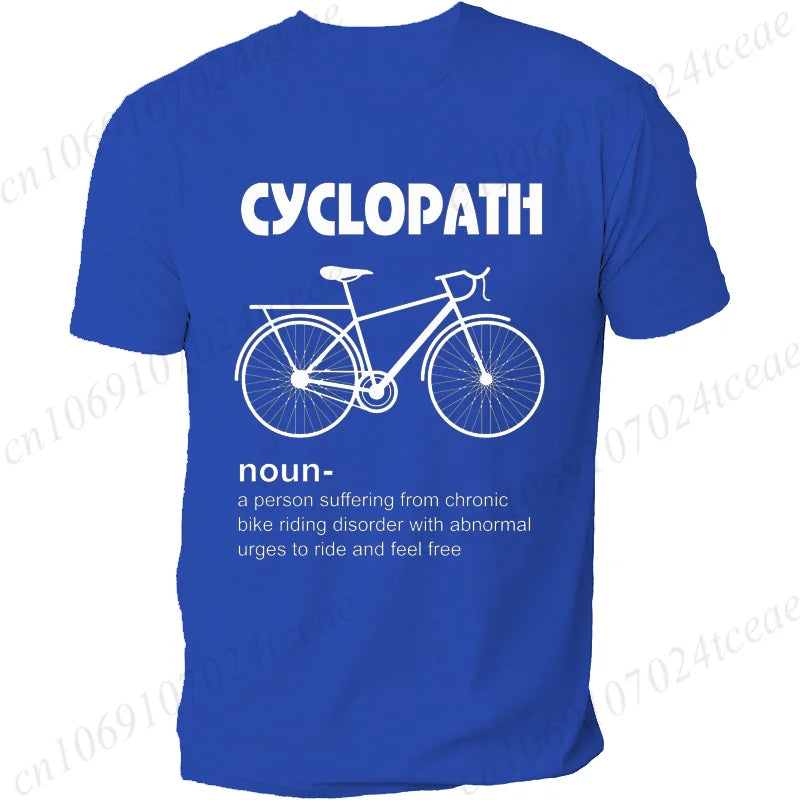 Summer Men's T-shirt Tops Short Sleeve Fashion Men Tshirt Cyclopath Funny Cycling Bicycle Cyclist Mens T-Shirt Casual Clothing