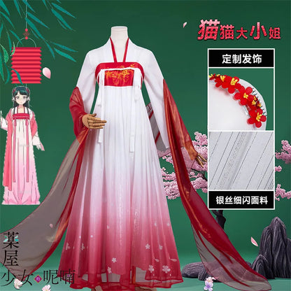 ZJB Maomao Red Dress Cosplay Costume (The Apothecary Diaries) Halloween Anime Outfit for Women
