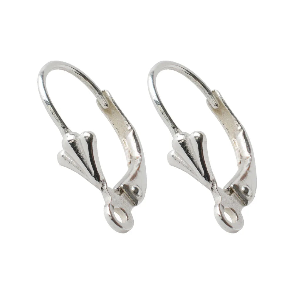 Solid 925 Sterling Silver Hinged French Leverback Eearwire Hook Findings , snap hook for Earring Jewelry DIY