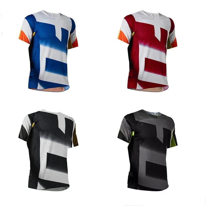 Enduro Cycling Jersey Short Sleeve DH Motocross Downhill Suit Bmx Mountain Bike Riding Jersey Camiseta Mtb Breathable Shirt