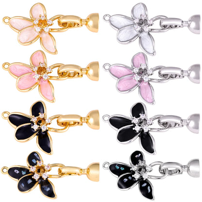 Juya Handmade Decorative Flower Connector Fastener Lock Hooks Clasps Accessories For DIY Women Fashion Needlework Jewelry Making