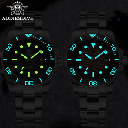 ADDIESDIVE Men's 2115 Quartz Watch Sand Dial 200M Waterproof Wristwatch 41mm Stainless Steel BGW9 Luminous Dive Watches Gift Box