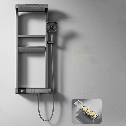 New Arrival Luxury Modern Single Handle Shower System Polished Chrome Thermostatic Faucets Rain Soft Jet Single Lever Ceramic