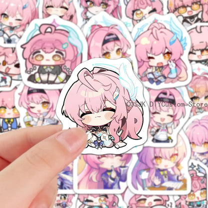 60Pcs Game Aemeath Wuthering Waves Q-version Anime Stickers Laptop Phone Suitcase Notebook Label Stationery Sticker Student Gift