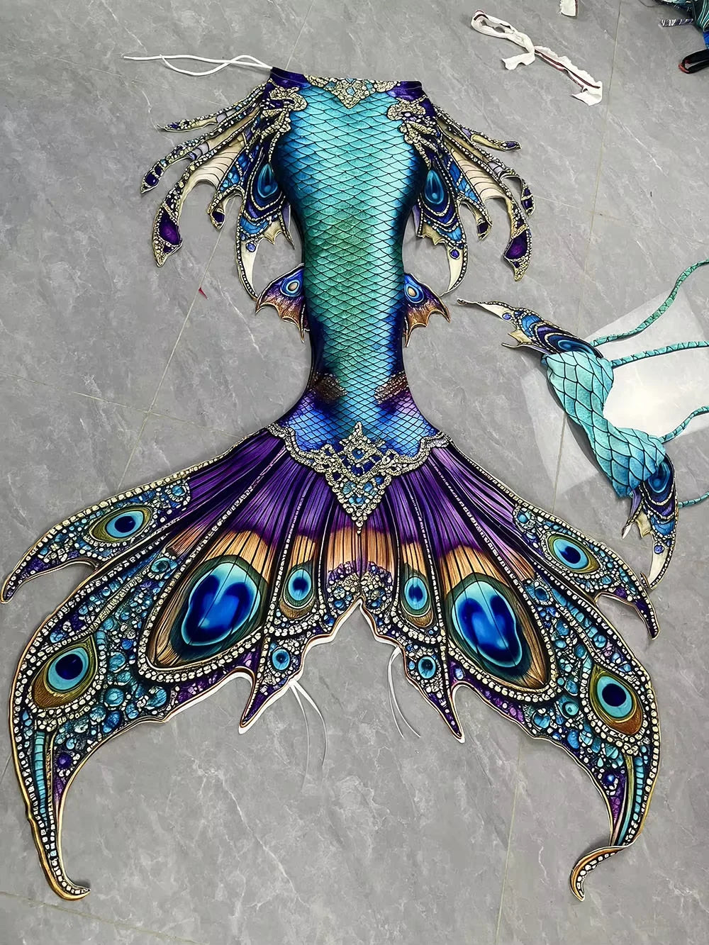 New Pattern Mermaid Tail Mermaid Fins Aquarium Mermaid Diving Performance Swimsuit Adult Children Mermaid Tail Tailored