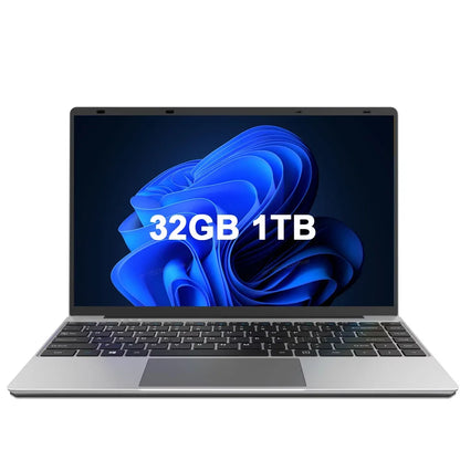 Fashion Ultra Thin 14.1 Inch Laptop 2026 Latest Model Win11 System Fast Speed Office Study Entertainment Portable Laptop