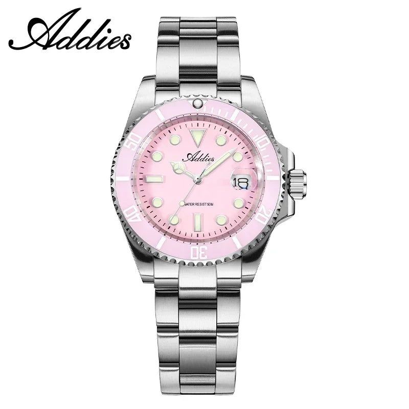 ADDIES 36mm 50m Waterproof Women's Watches Famous Brand Stainless Steel Quartz Woman Watch BGW9/C3 Super Luminous Watch Gift New