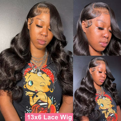 300% Density Body Wave 13x6 HD Lace Frontal Human Hair Wigs Pre Plucked Brazilian Hair 13x4 Lace Frontal Wigs Curly Human Hair