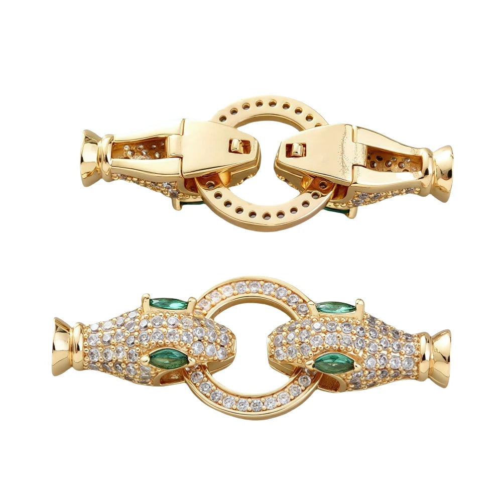 Juya 18K Gold Plated Decorative Sector Fastener Connector Lock Clasps Accessories For DIY Needlework Beads Pearls Jewelry Making