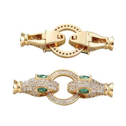 Juya 18K Gold Plated Decorative Sector Fastener Connector Lock Clasps Accessories For DIY Needlework Beads Pearls Jewelry Making