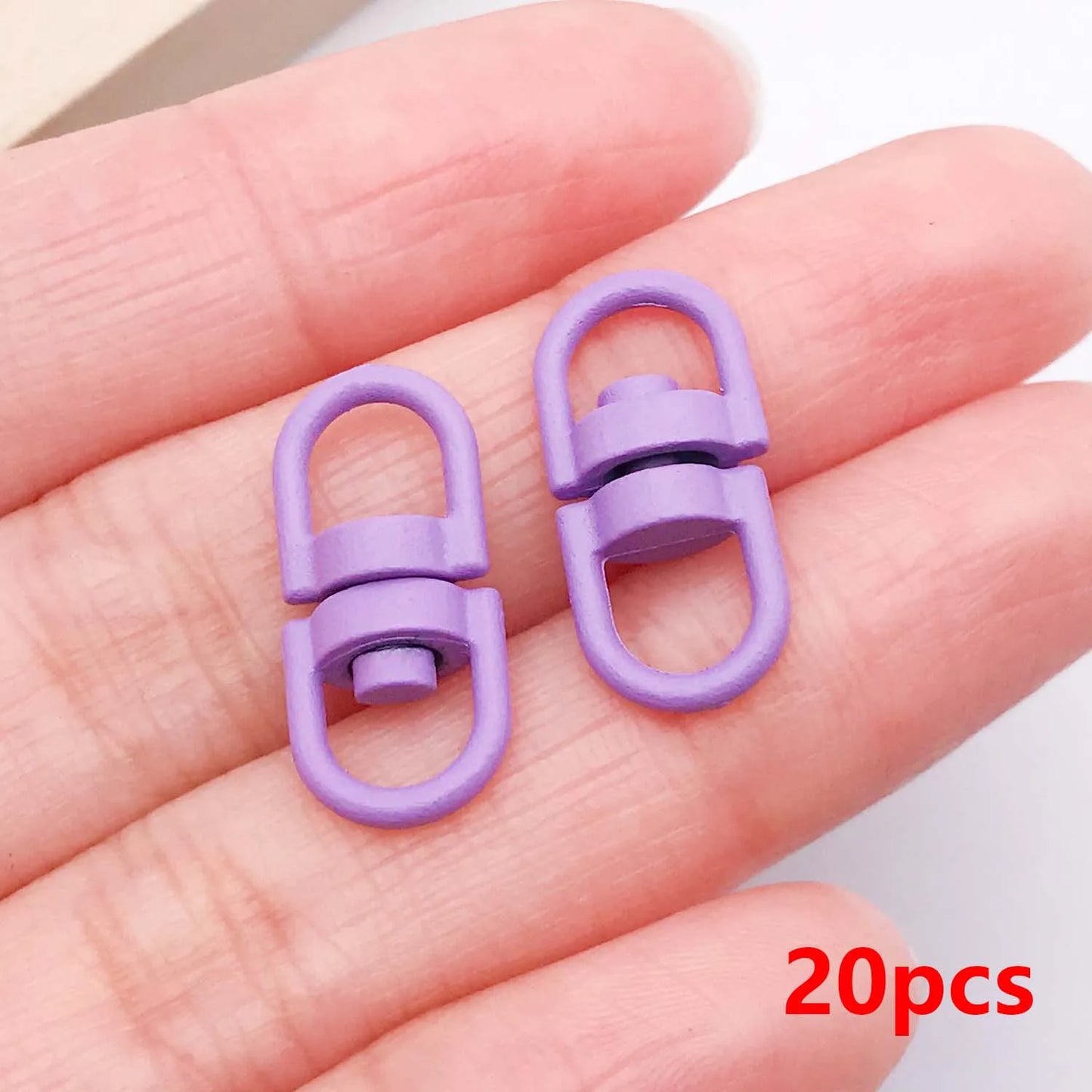 20pcs Metal Rotate Buckle Key Rings Swivel Dog Buckle Holder Connectors for DIY Keychain Jewelry Making Accessories