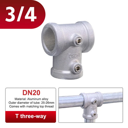 Aluminum Alloy Connector Elbow Tee Base Flat Three-dimensional Fitting Connection Fastener 20/25mm Steel Tube Shelf Parts