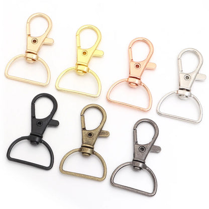 10pcs/lot Metal Swivel Clasps With D Rings Lanyard Snap Hooks Key Chain Clip Hook Lobster Claw Clasp For Keychain Jewelry Making