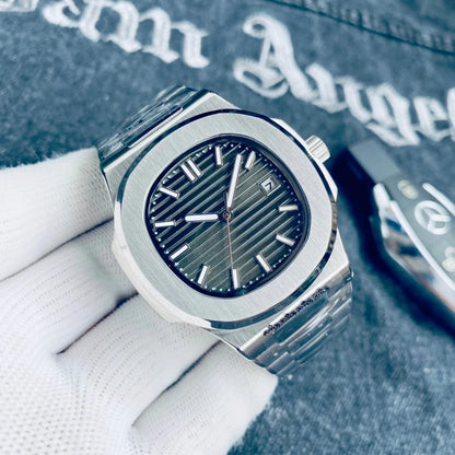 Customized Logo/Name Premium Luxury Men Automatic Mechanical Watches Special Bezel Shape Luminous Dial Stainless Steel Strap