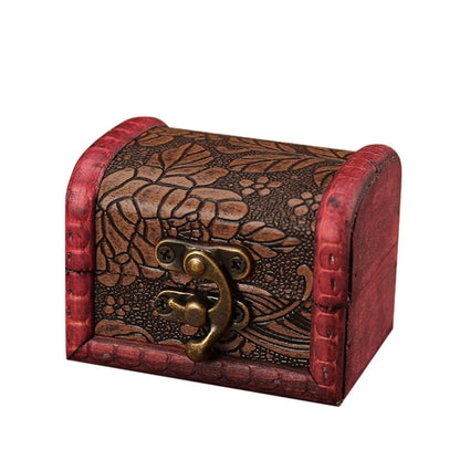 Chinese Style Vintage Wooden Jewelry Box With Lock Trinket Packing Box For Ring Brooch Bracelets Earrings Ear Studs Storage Box