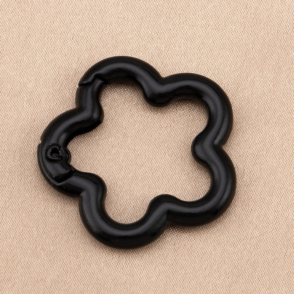 5/10pcs Colorful Flower-shaped Alloy Carabiner Rings Keychain Clip Spring Hook Hanging Buckle For DIY Jewelry Making Accessories