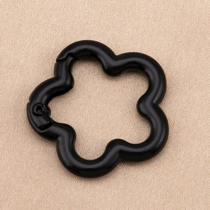 5/10pcs Colorful Flower-shaped Alloy Carabiner Rings Keychain Clip Spring Hook Hanging Buckle For DIY Jewelry Making Accessories