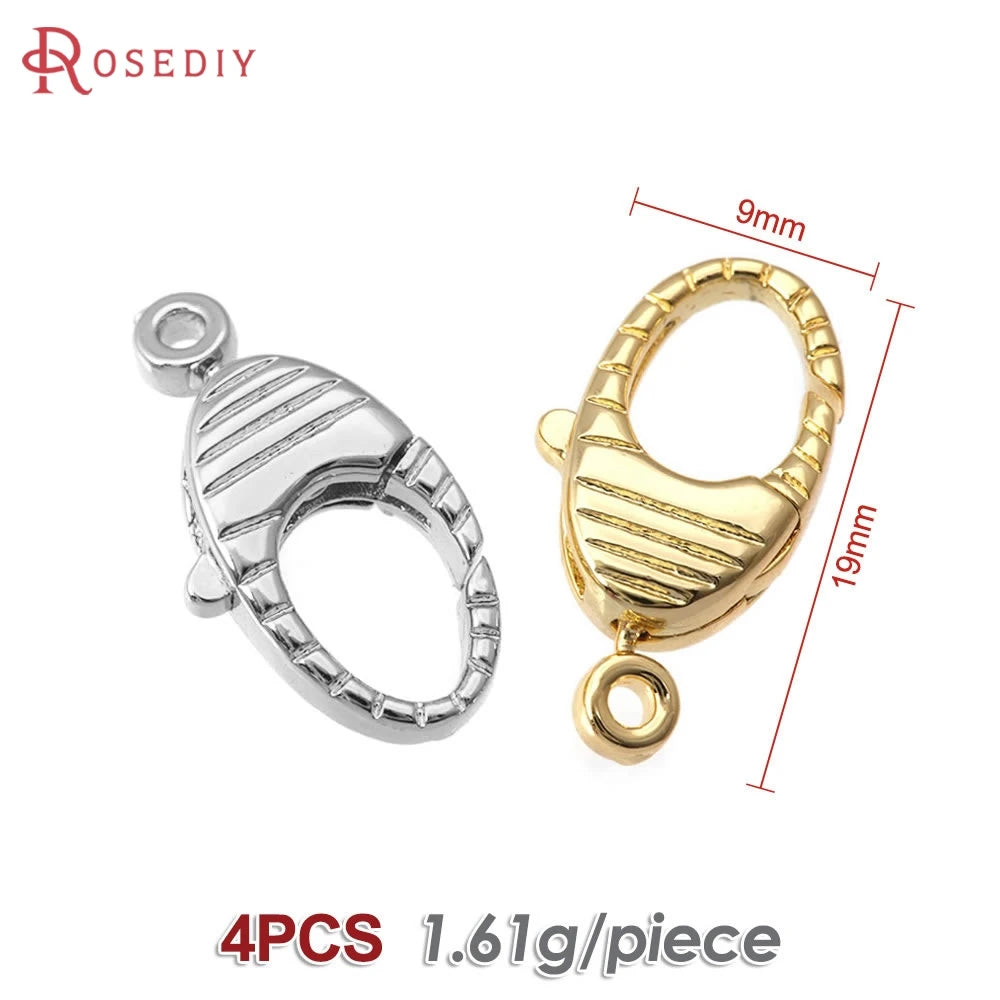 18K Gold Color Brass Rotatable Lobster Clasps Connect Clasps Jewelry Necklaces Bracelets Making Diy Findings Accessories