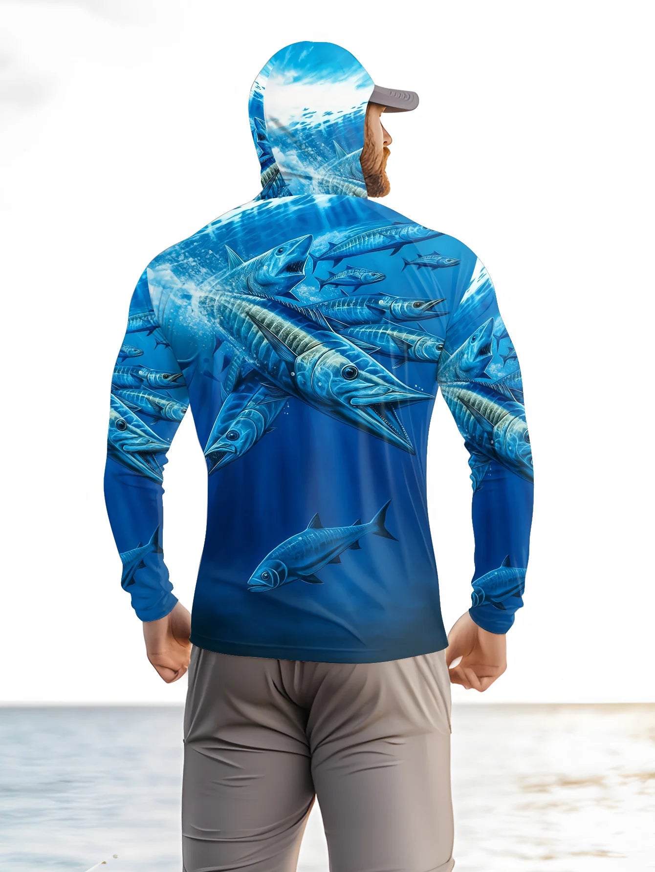 Men Hood Fishing Shirt long sleeve Fishing clothing fishing t shirt uv protection fishing shirt Fishing Apparel Quick Dry