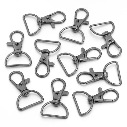 10pcs/lot Metal Swivel Clasps With D Rings Lanyard Snap Hooks Key Chain Clip Hook Lobster Claw Clasp For Keychain Jewelry Making