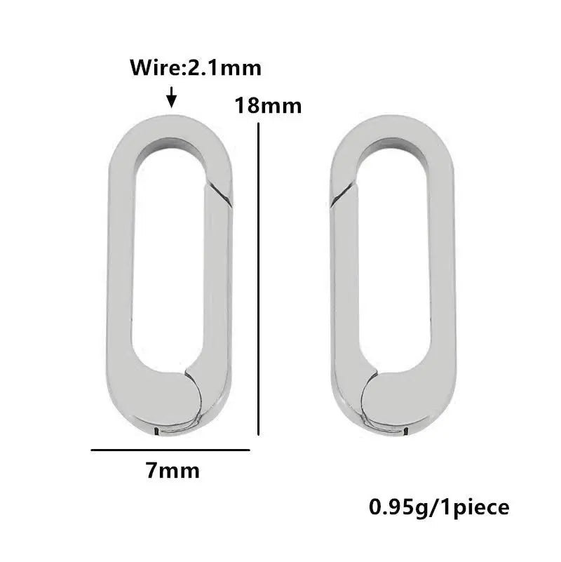 2pcs Stainless Steel Clasp Strong Oval Heart Round Polished Lobster Clasp Hook Connector DIY Necklace Jewelry Making Accessories
