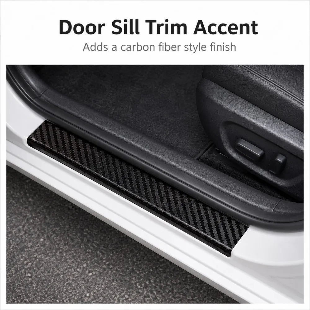 1m-10m Car Door Edge Guards Door Sill Protector Waterproof 3D Carbon Fiber Anti Collision Film Scratch Cover Strip Stickers Tape