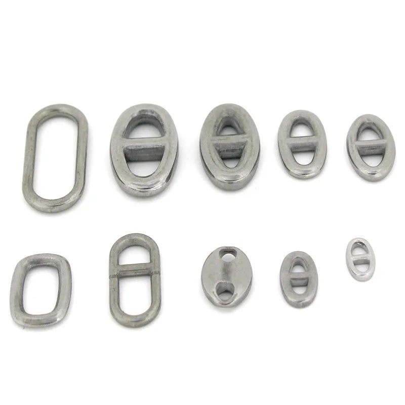 10Pcs Stainless Steel Double Hole Oval Connector Charms Jewelry Making Findings Accessories