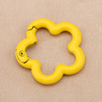 5/10pcs Colorful Flower-shaped Alloy Carabiner Rings Keychain Clip Spring Hook Hanging Buckle For DIY Jewelry Making Accessories