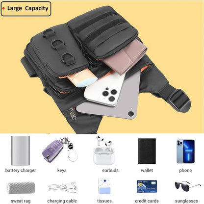 Chest Bag - Lightweight and High-Capacity Vest Bag, Suitable for Daily Carrying (Mobile Phone, Tablet, Wallet)
