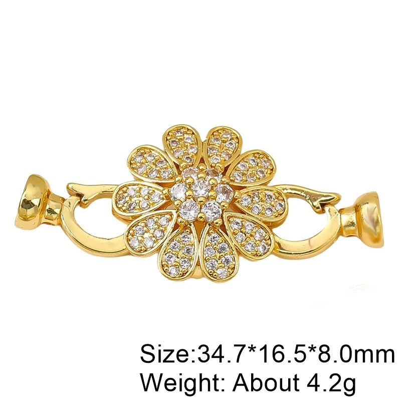 Juya DIY Women Beadwork Beads Pearls Jewlery Making Findings 18K Gold Plated Connector Fastener Lock Clasps Accessories Supplies