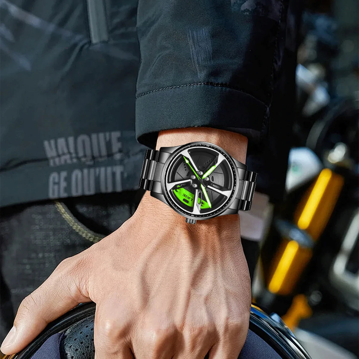 LIGE Unique Creative Quartz Man Watch Steel Band Casual Sports Waterproof Luminous Rotating Wheel Dial Watches for Men Gifts Box