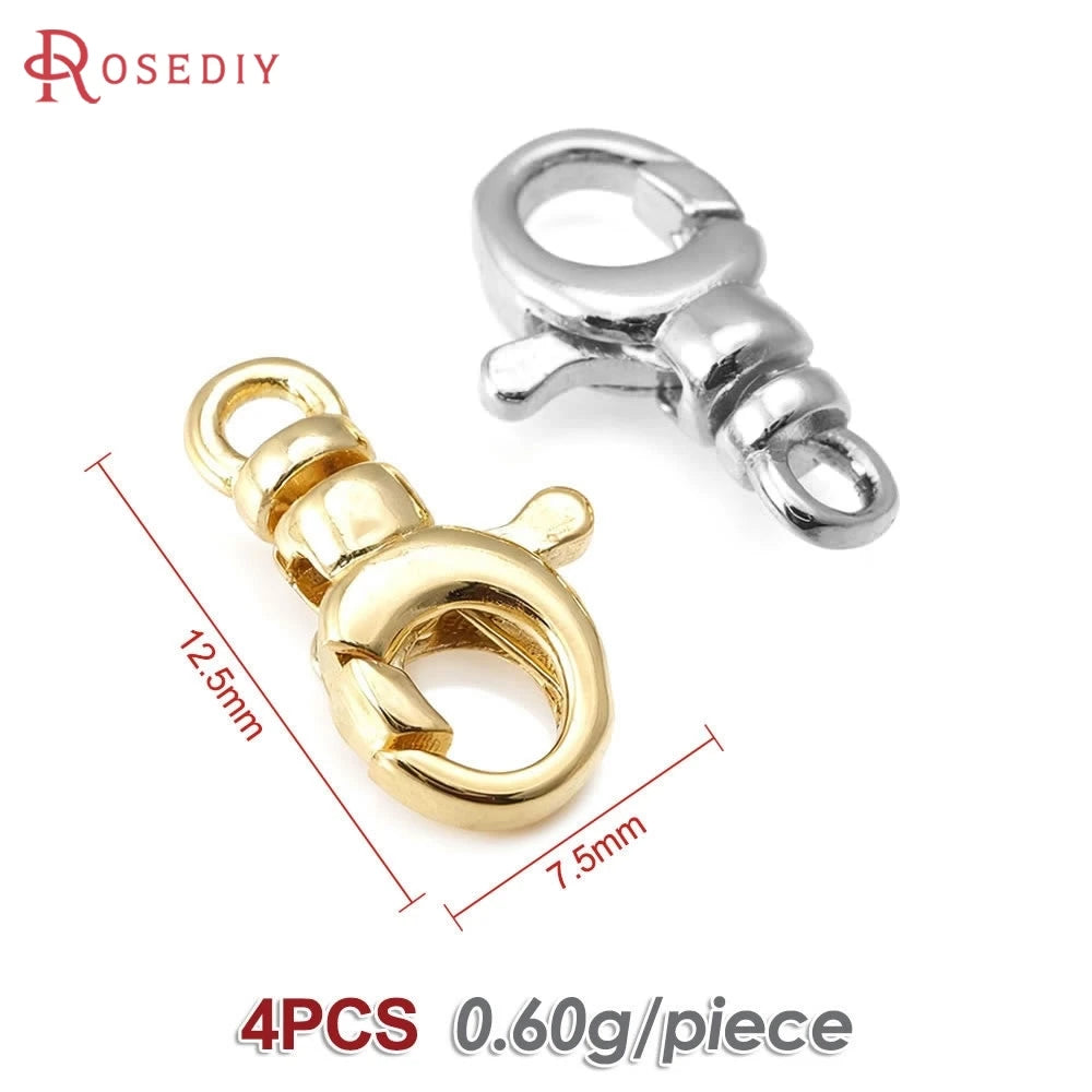 18K Gold Color Brass Rotatable Lobster Clasps Connect Clasps Jewelry Necklaces Bracelets Making Diy Findings Accessories