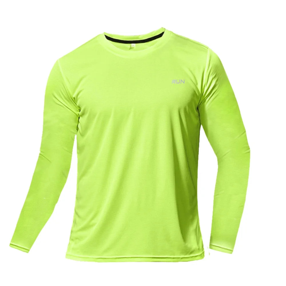 Sports Casual Crew Neck Long-Sleeve Top Breathable Running Training Fitness Shirt for Daily Outdoor Wear