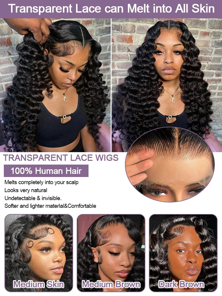 Loose Wave Human Hair Wig Lace Frontal 13X6 13X4 40 Inches Brazilian Human Hair Lace Wigs Loose Deep Wave Hd Lace Frontal Wig