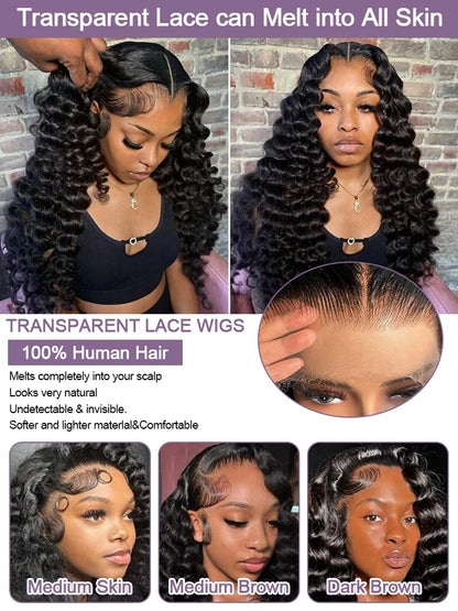 Loose Wave Human Hair Wig Lace Frontal 13X6 13X4 40 Inches Brazilian Human Hair Lace Wigs Loose Deep Wave Hd Lace Frontal Wig