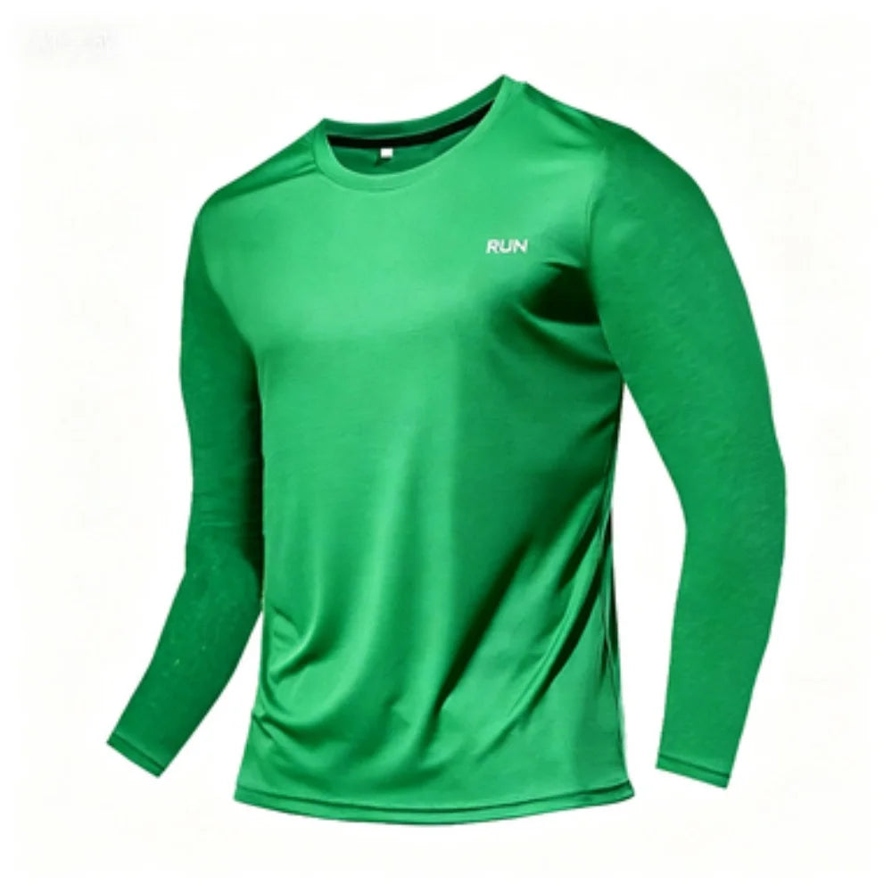 Sports Casual Crew Neck Long-Sleeve Top Breathable Running Training Fitness Shirt for Daily Outdoor Wear
