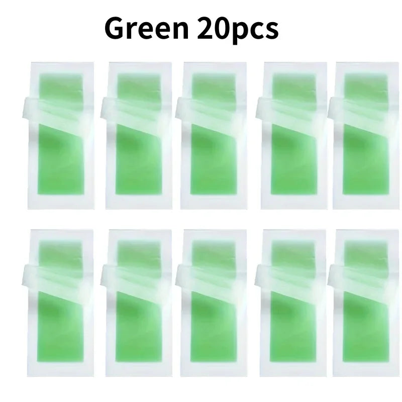 6/20PCS Hair Removal Wax Strips, Cold Wax Paper for Face, Arm, Leg & Body, Skin-Friendly, Long-Lasting, Unisex, Certified