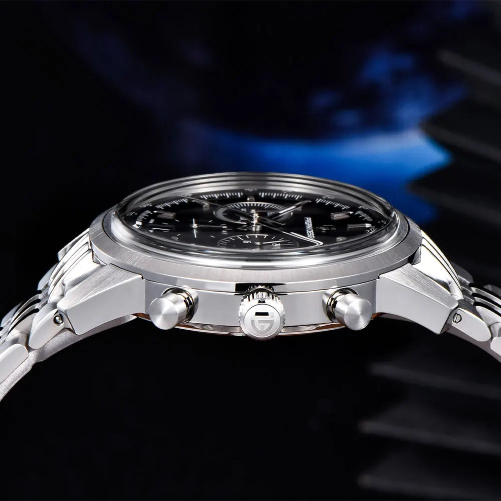 PAGANI DESIGN Men Quartz Watch VK63 Chronograph Stainless Steel Mens Wristwatch Top Brand Sapphire Glass Business Watch Man Gift