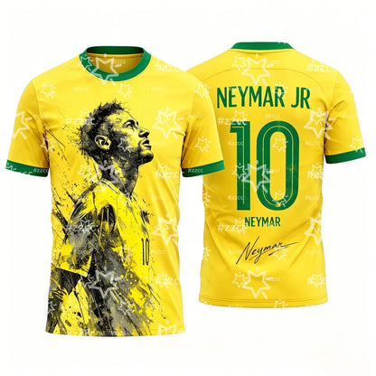 2026 Brazil Neymar Jr No.10 Football Jersey Match Training Kit Summer Sports Men's T-Shirt Kid's Clothing cycling jersey ﻿