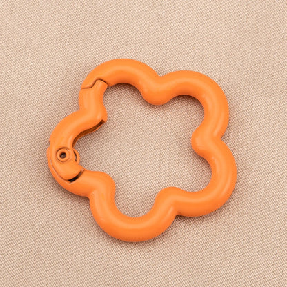 5/10pcs Colorful Flower-shaped Alloy Carabiner Rings Keychain Clip Spring Hook Hanging Buckle For DIY Jewelry Making Accessories